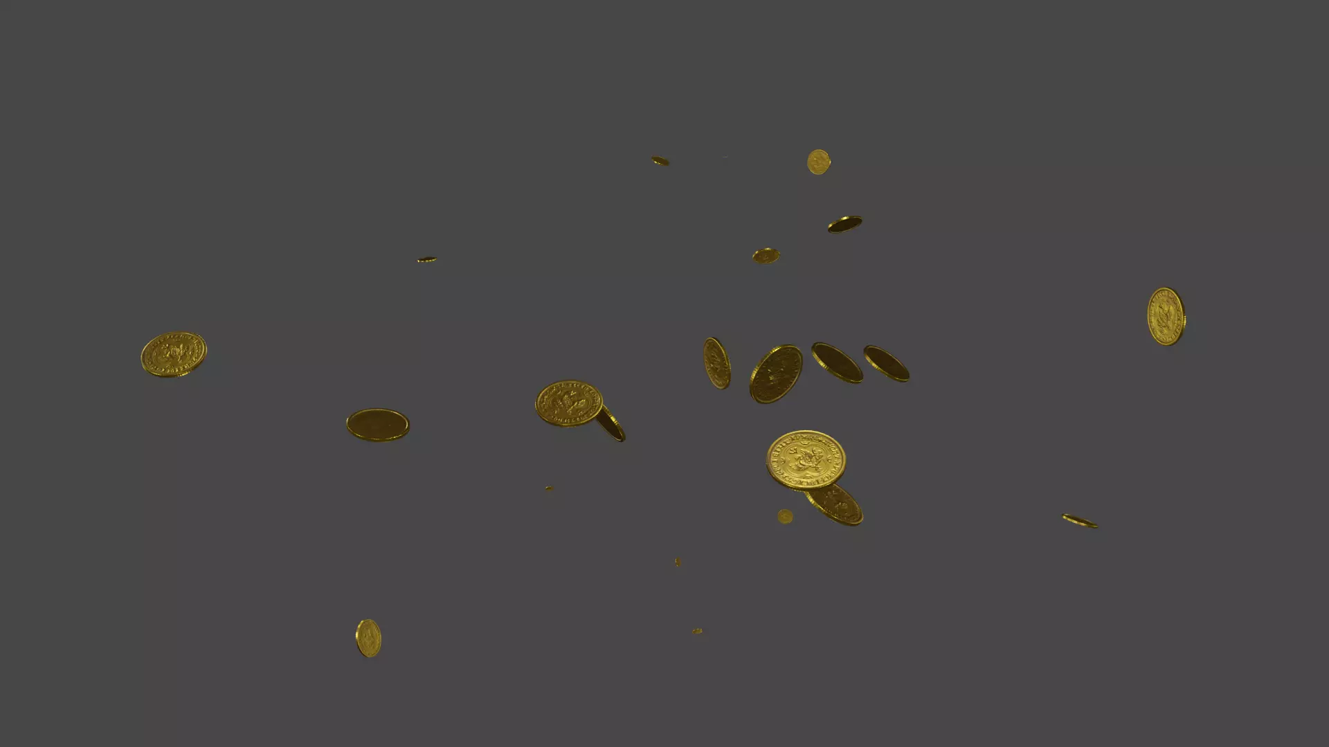 Falling coin Animated 3D model