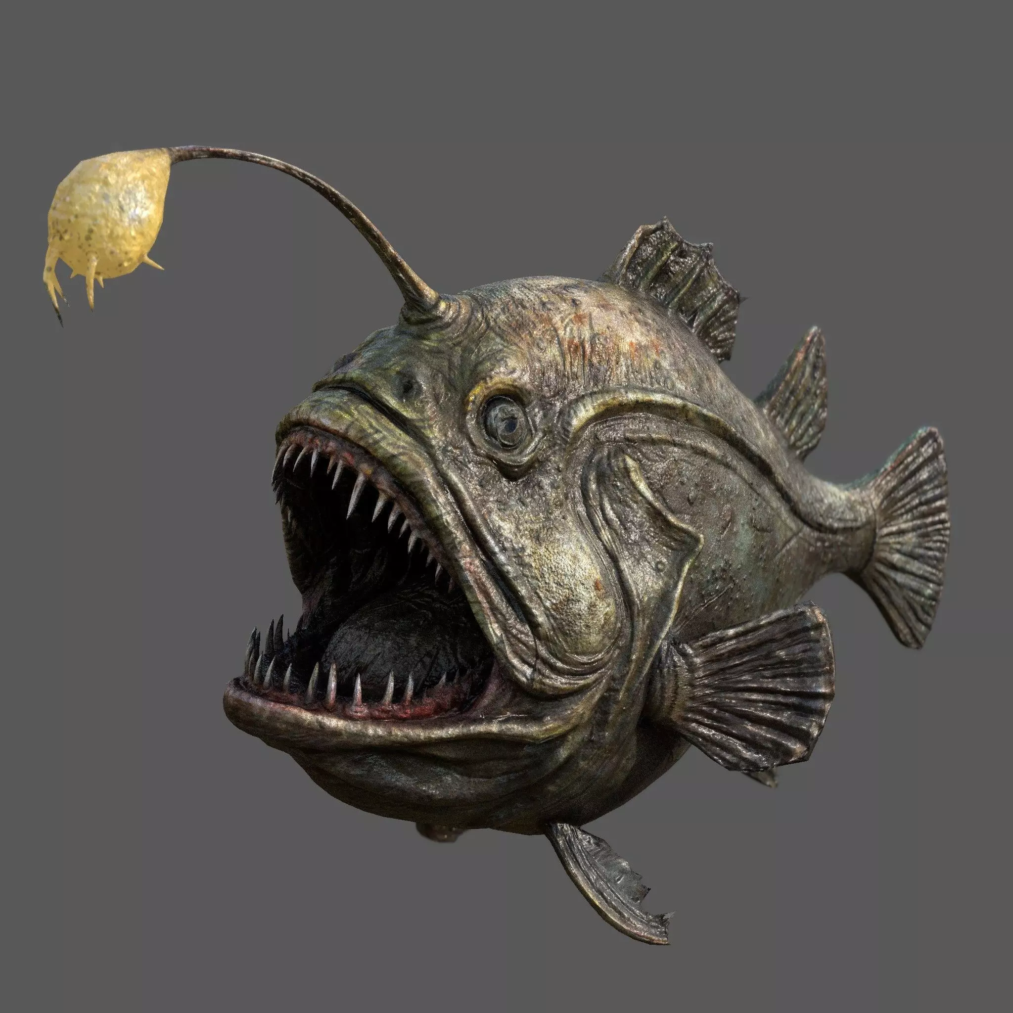 Abyssal Anglerfish Low Poly Game Ready 3D Model for Games Low-poly 3D model