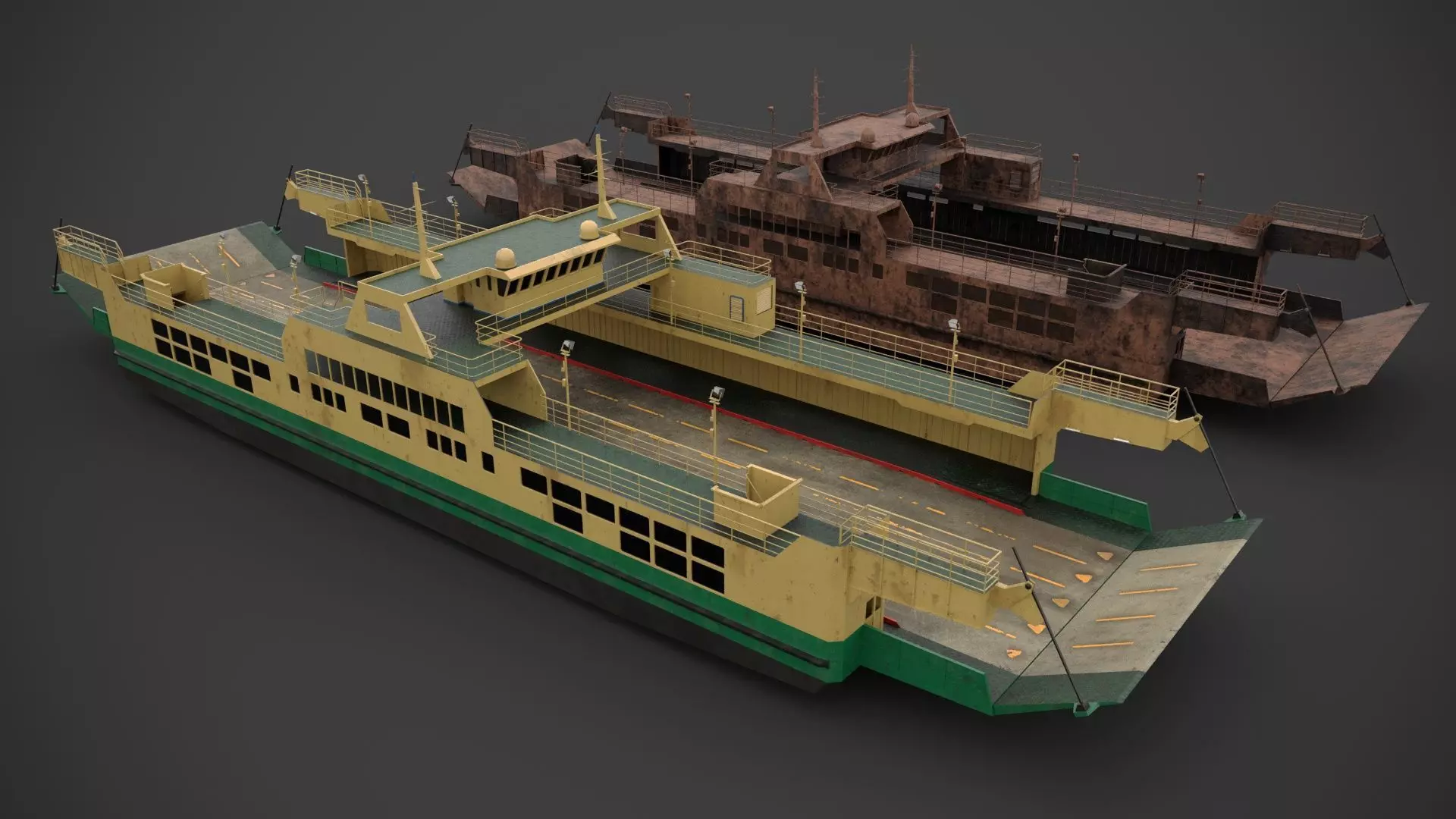 Car ferry 2 Low-poly 3D model