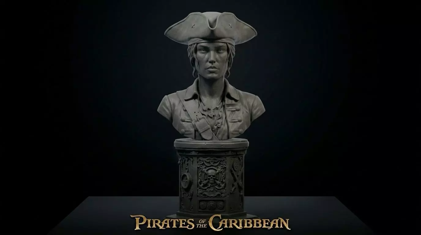 Bust Elizabeth Swann Pirates of the Caribbean 3D print model