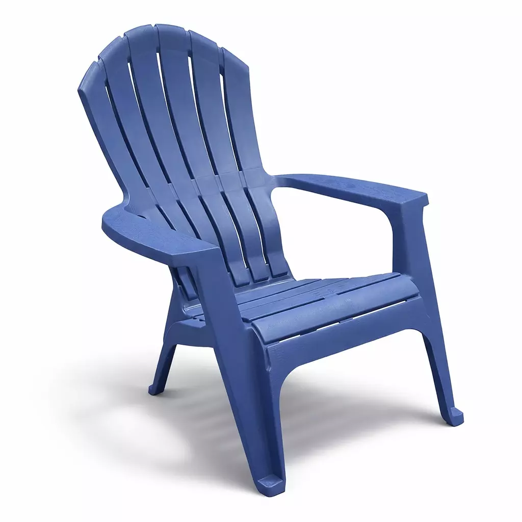 Stackable Blue Resin Adirondack Chair Outdoor Patio Furniture Low-poly 3D model