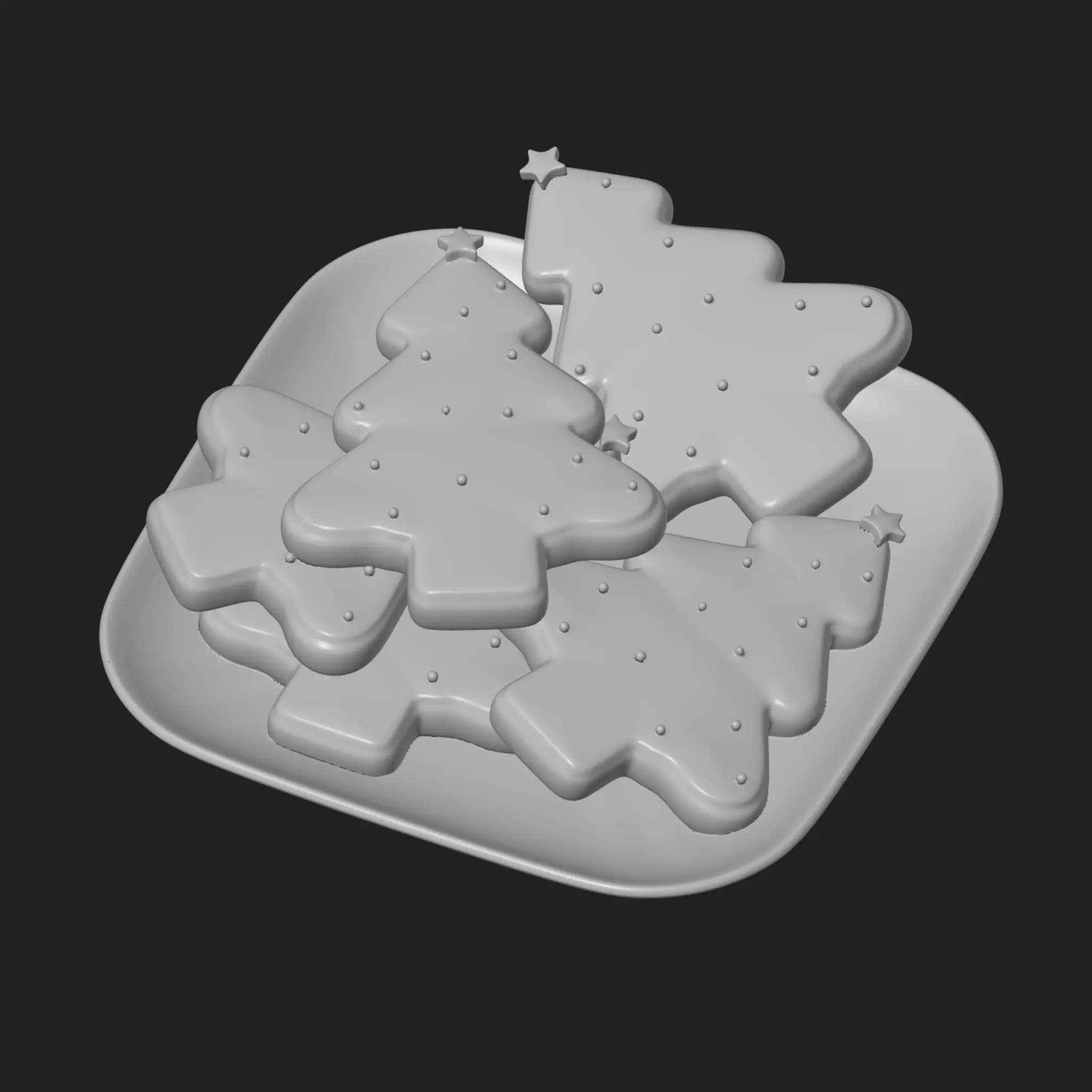 Christmas Tree Cookies 3D print model