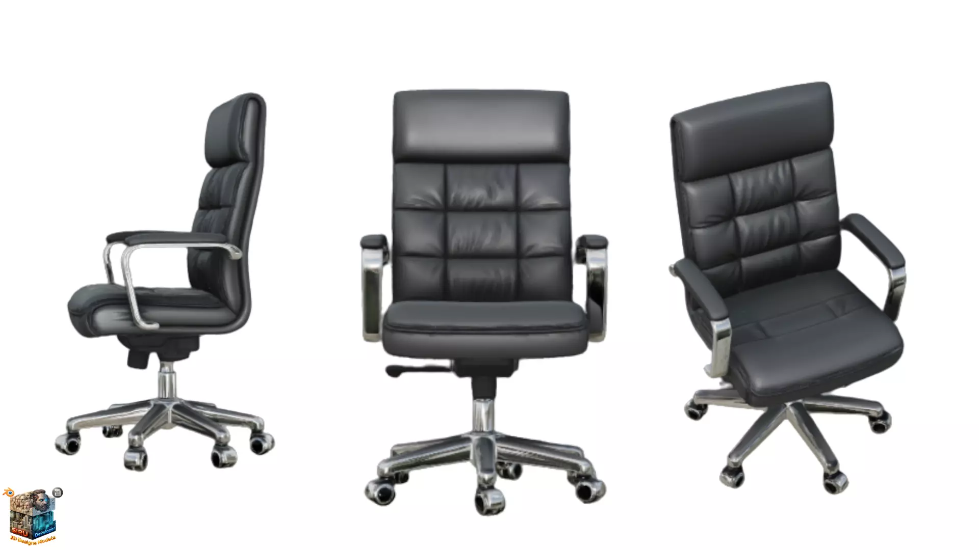 Executive Office Chair High Quality Low-poly 3D model
