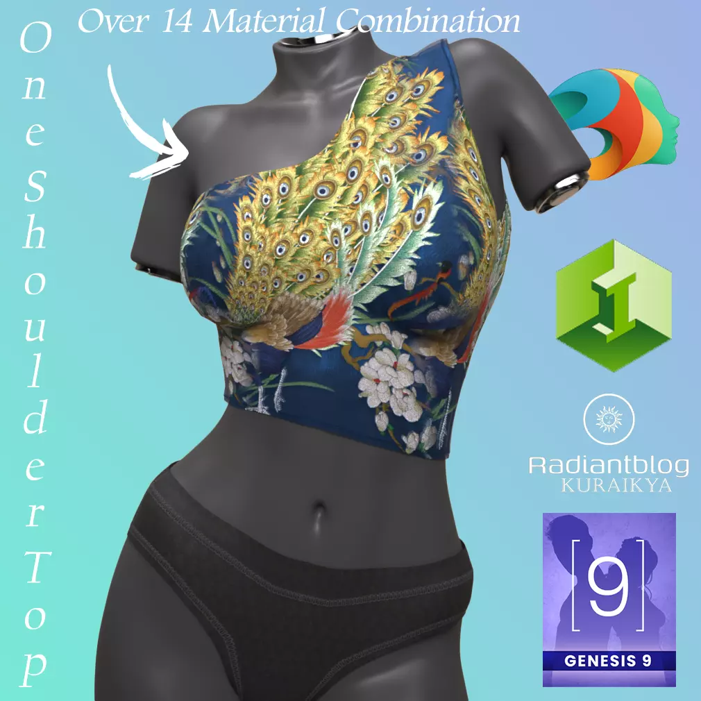 One Shoulder Top for Genesis 9 3D model