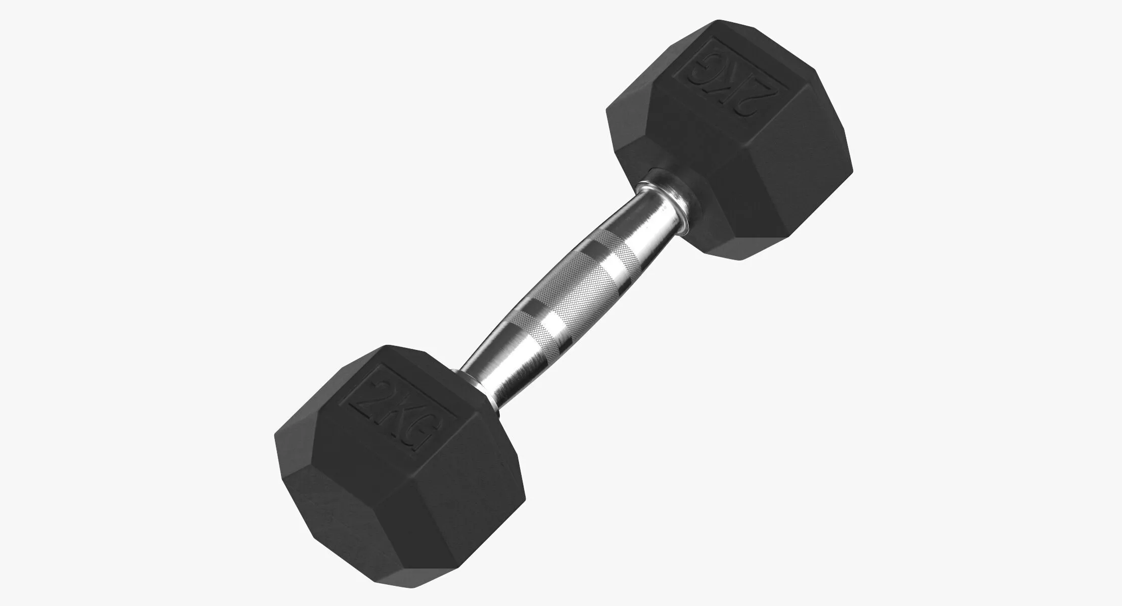 Rubber Dumbbell 2kg 3D model