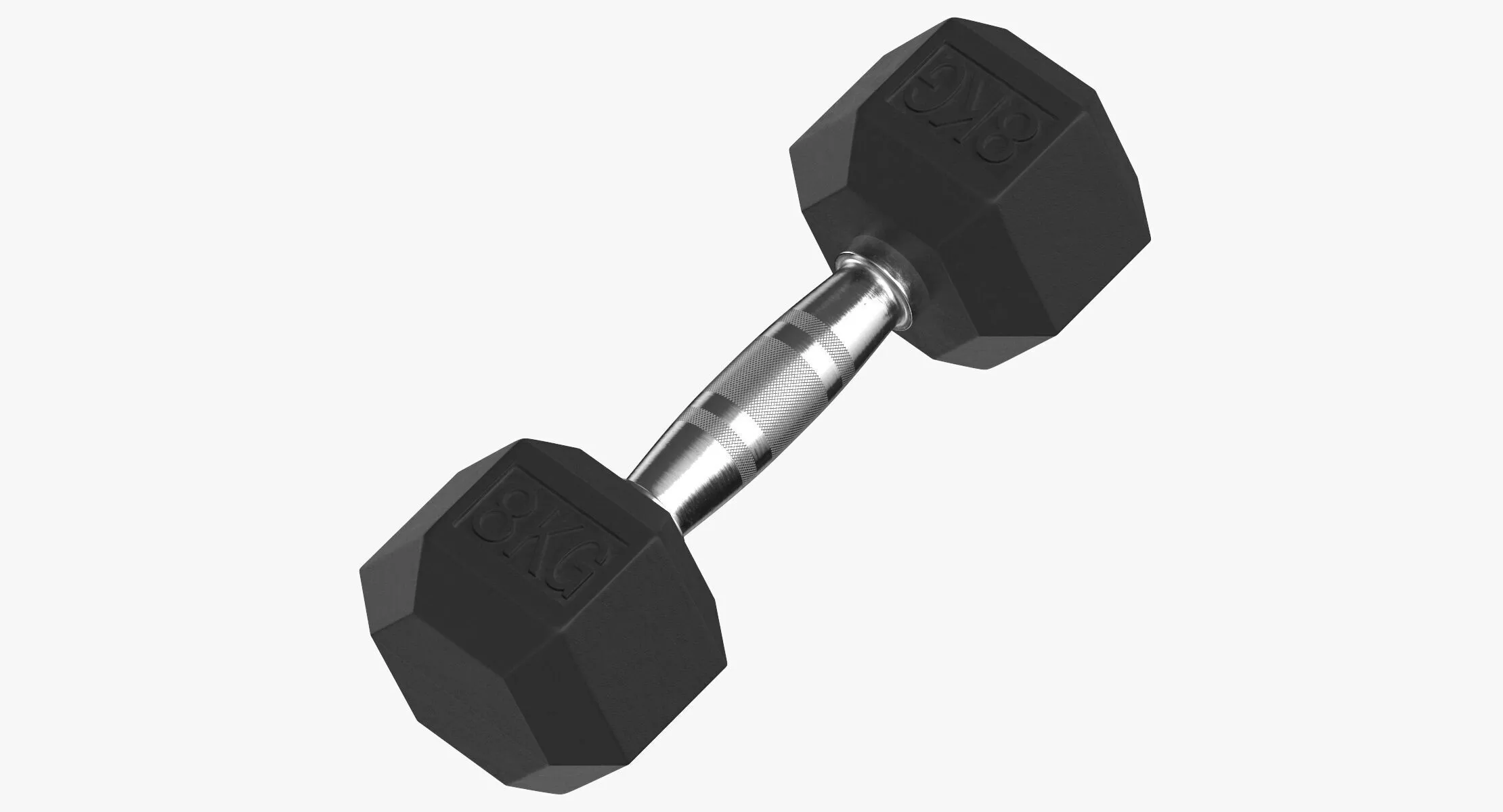 Rubber Dumbbell 8kg 3D model