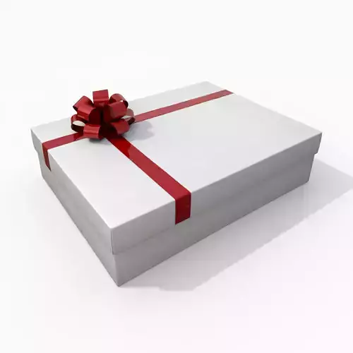 Gift Box - Wide Rectangular with Fixed Ribbon Rosette