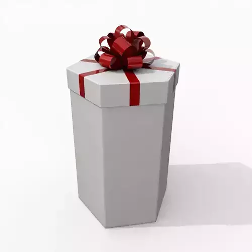Gift Box - Tall Hexagon with Fixed Ribbon Rosette