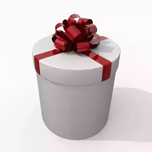 Gift Box - Round with Fixed Ribbon Rosette