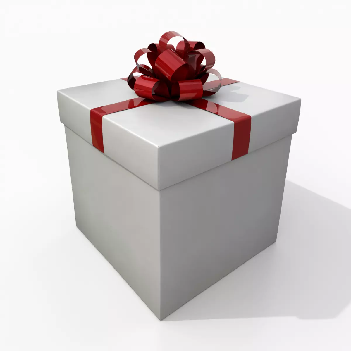 Gift Box - Regular with Fixed Ribbon Rosette Low-poly 3D model