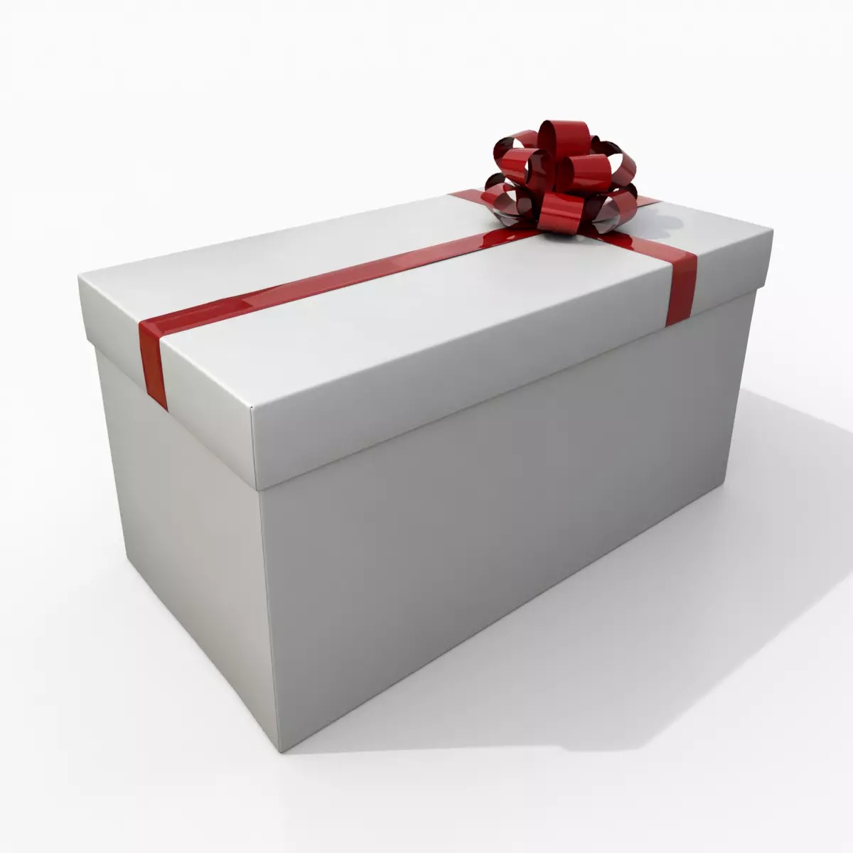 Gift Box - Rectangular with Fixed Ribbon Rosette Low-poly 3D model