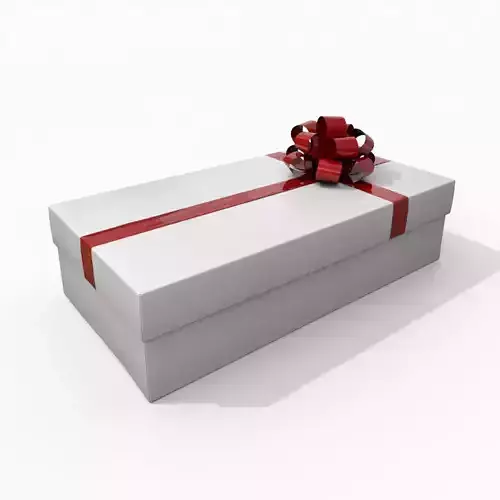 Gift Box - Low Rectangular with Fixed Ribbon Rosette