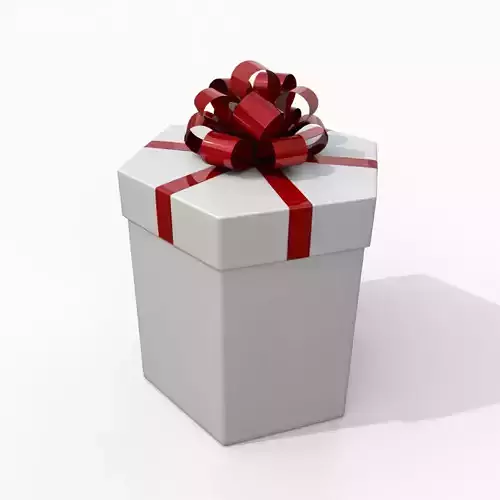 Gift Box - Hexagon with Fixed Ribbon Rosette