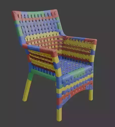 Colorful Woven Plastic Armchair