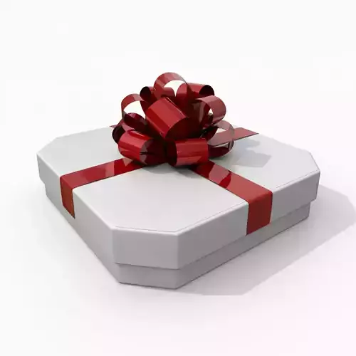 Gift Box - Flat Beveled Edge with Fixed Ribbon Rosette