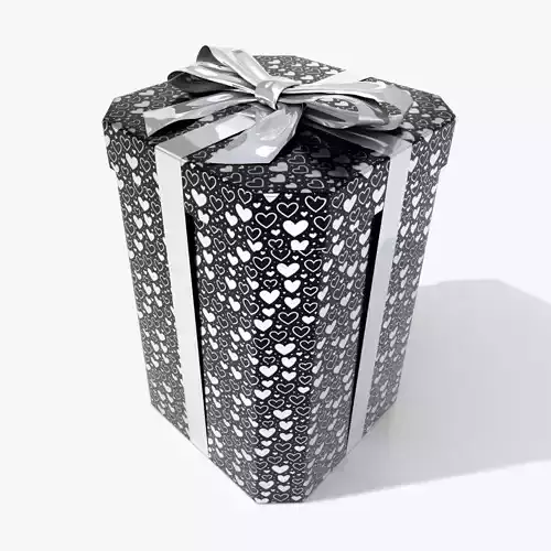 Gift Box - Tall Beveled Edge with Glossy Tied Ribbon Bow