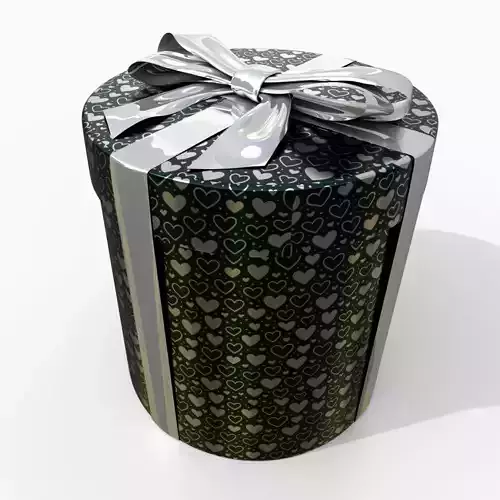 Gift Box - Round with Glossy Tied Ribbon Bow