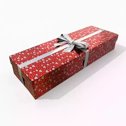 Gift Box - Long Rectangular with Glossy Tied Ribbon Bow