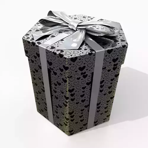 Gift Box - Hexagon with Glossy Tied Ribbon Bow