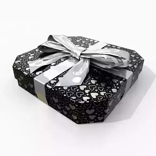 Gift Box - Flat Beveled Edge with Glossy Tied Ribbon Bow