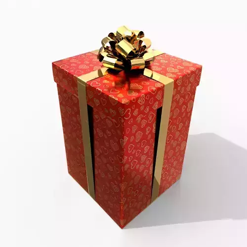 Gift Box - Tall Regular with Glossy Tied Ribbon Rosette