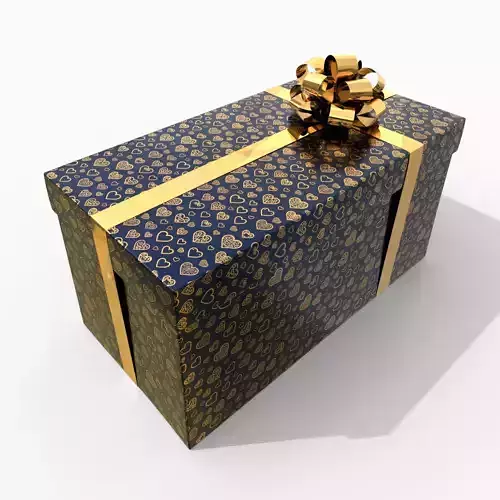 Gift Box - Rectangular with Glossy Tied Ribbon Rosette