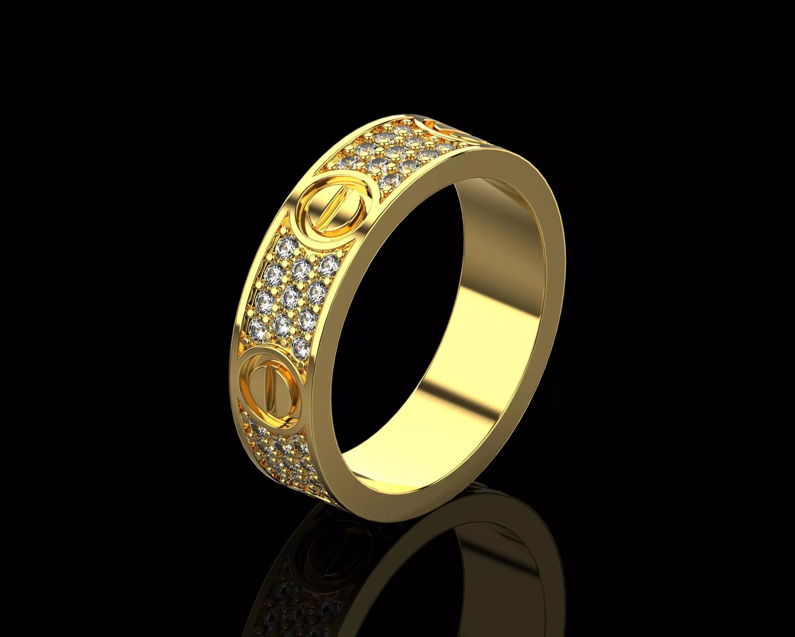 Love Diamonds Ring 16 Size N155 3D print model