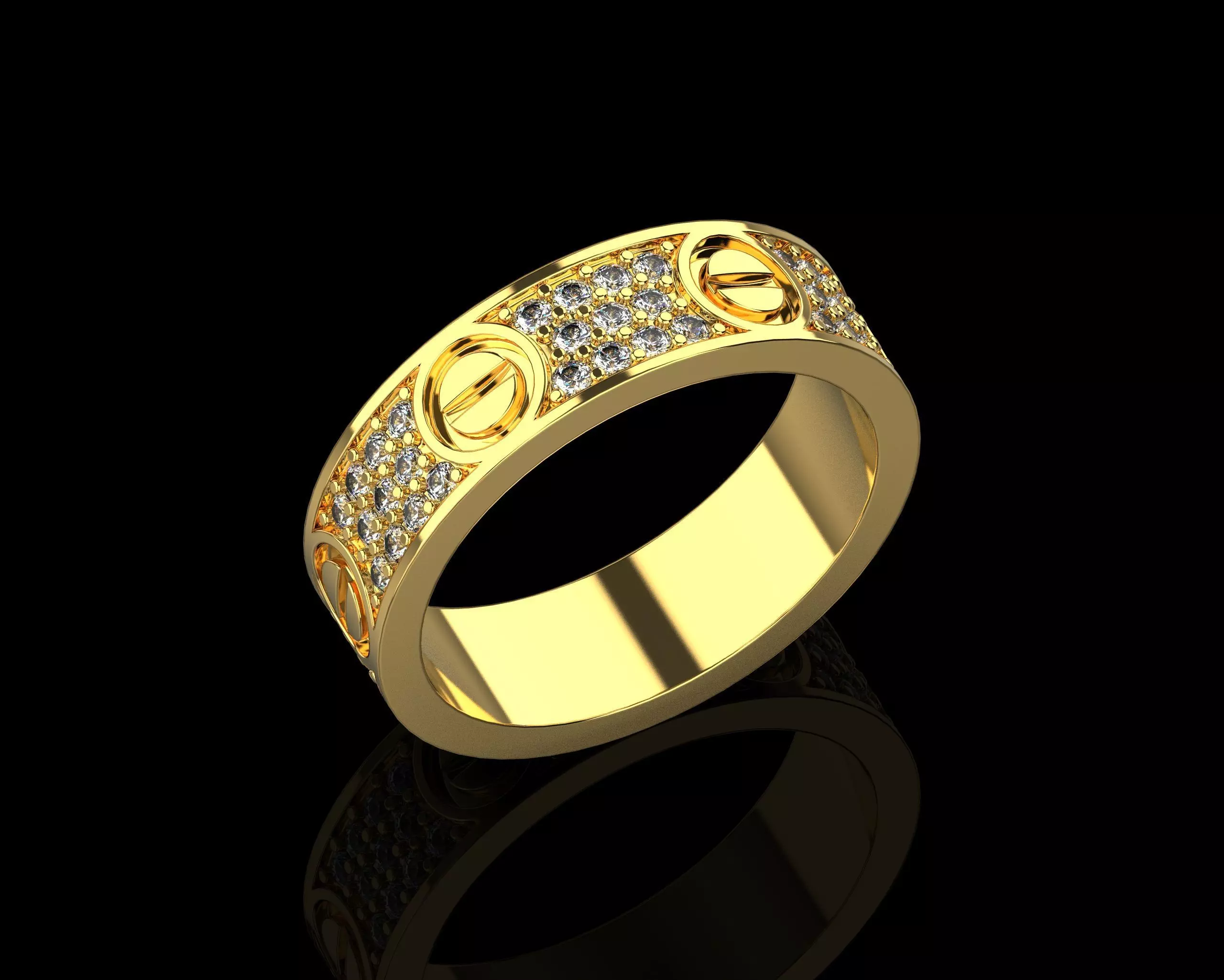 Love Diamonds Ring 17 Size N156 3D print model