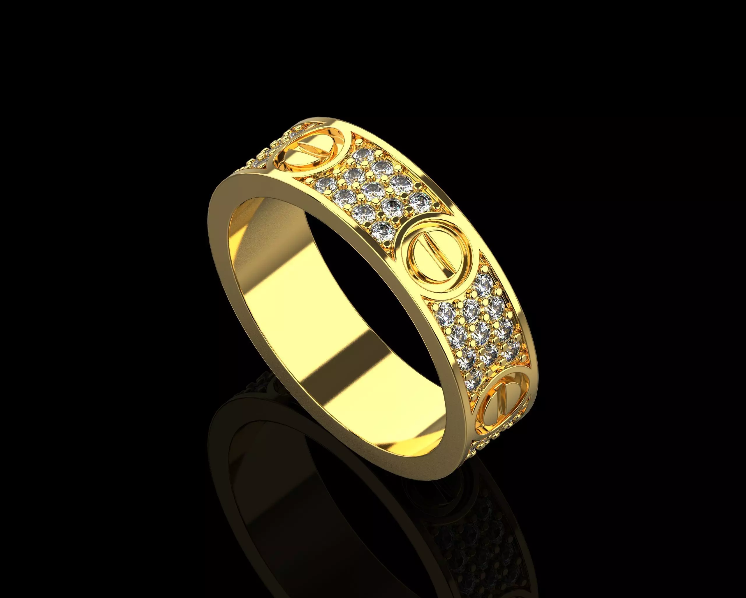 Love Diamonds Ring 19 Size N158 3D print model