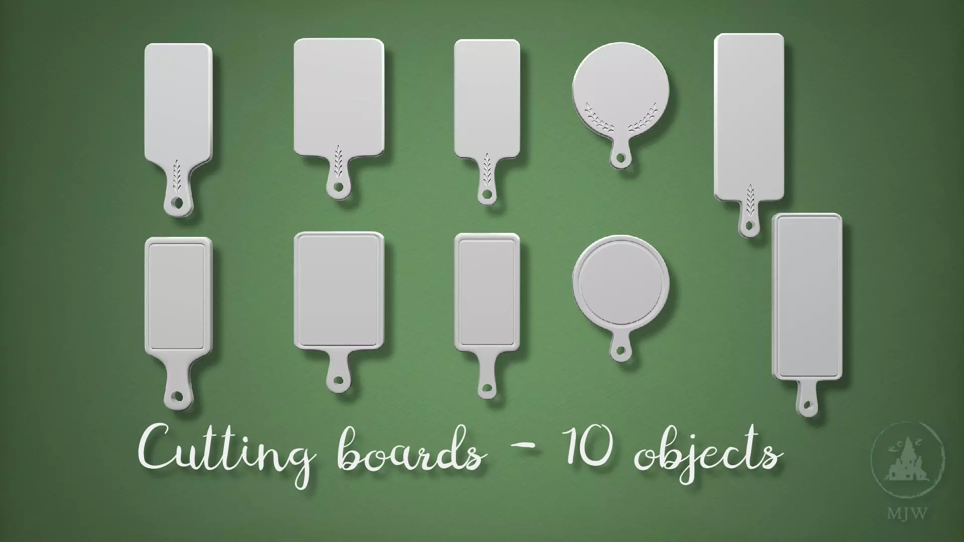 Dollhouse Cutting Boards - Kitchen Boards Set 3D print model