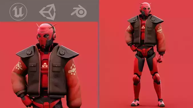 CYBORGTOPIA B-30 Rigged for Unreal Engine - Unity - MIXAMO