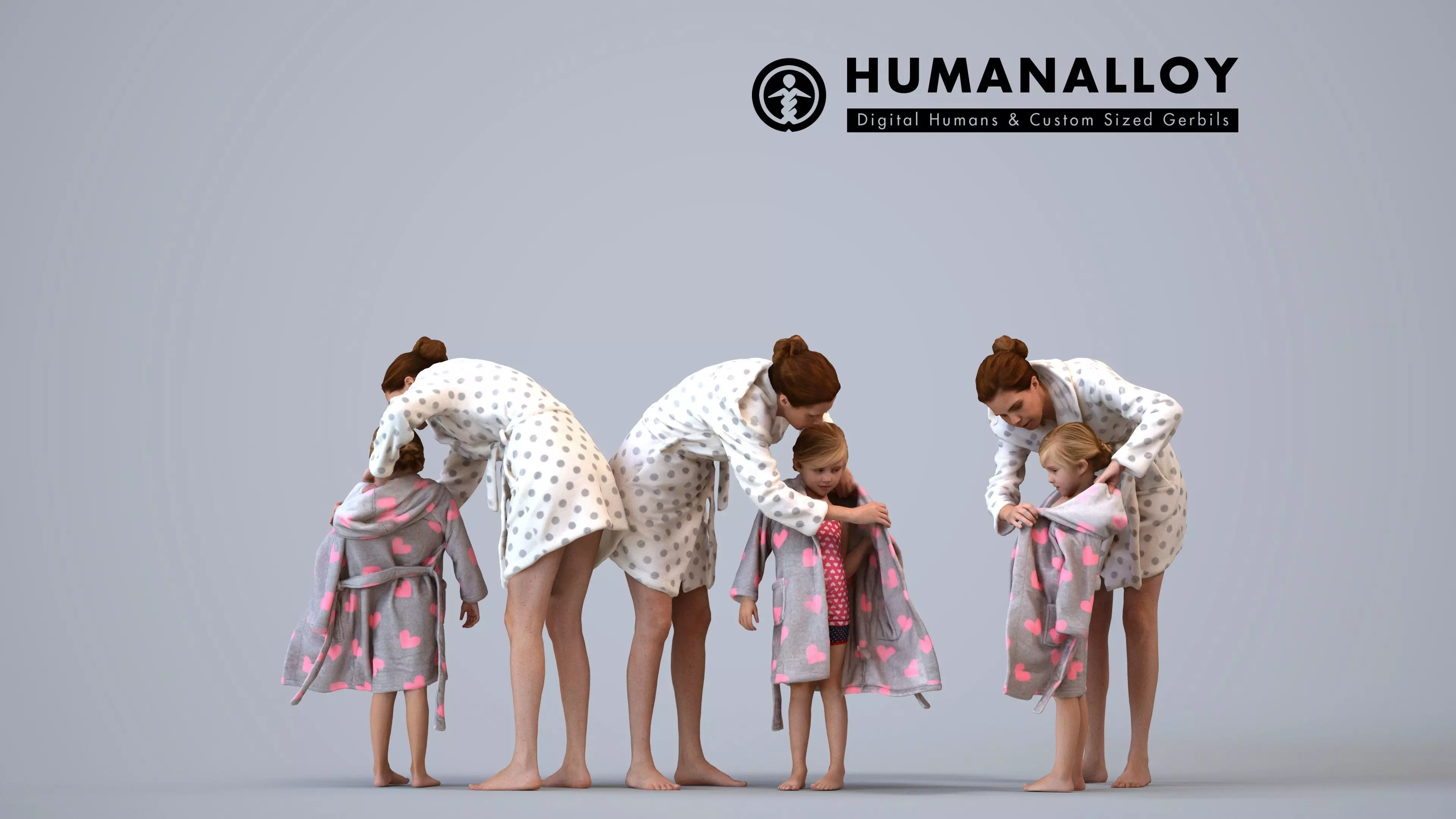 00097AnoukMaud004 - Adult Caucasian woman in summer robe 3D model
