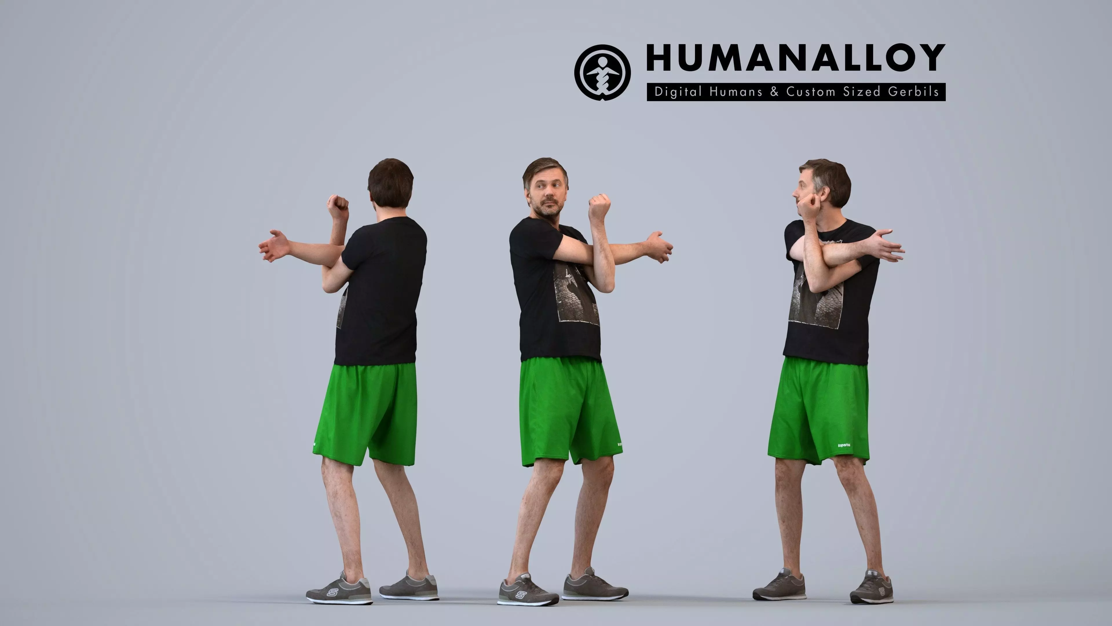 00107Floris007 - Adult Caucasian man exercising in sportwear 3D model