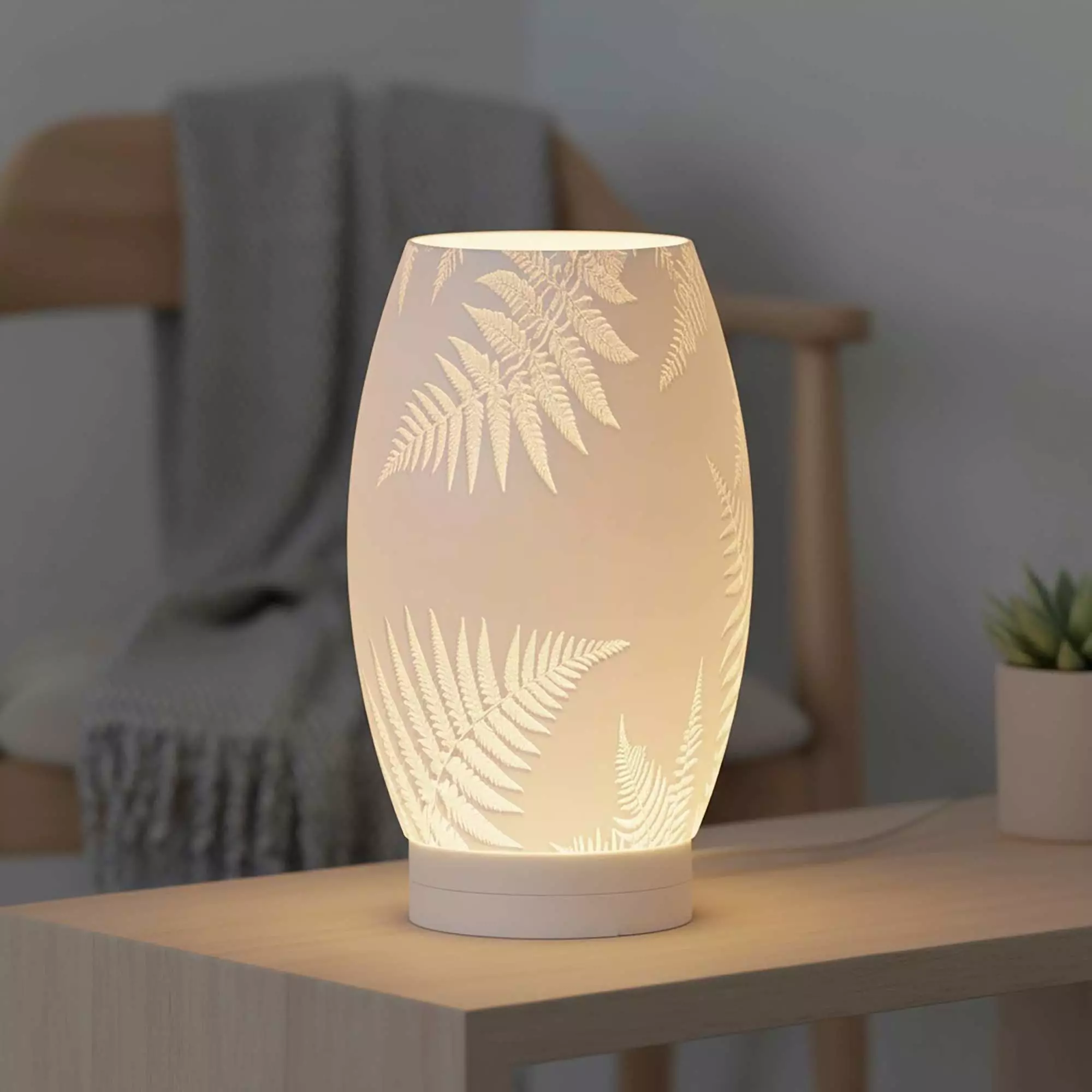 Fern Lamp Shade STL file no supports 3D print model