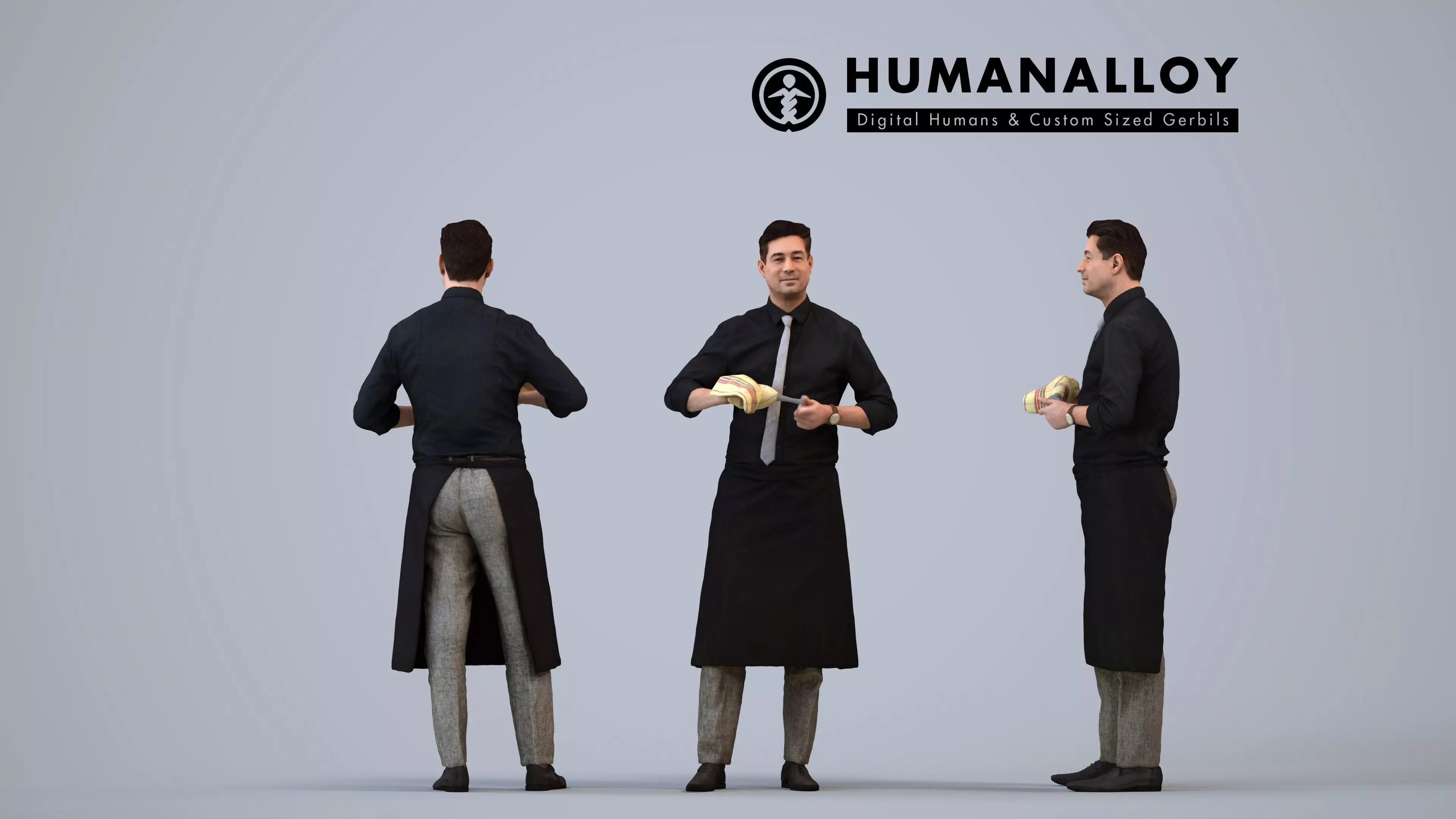 00144Connor007 - Adult Caucasian male waiting in hospitality 3D model