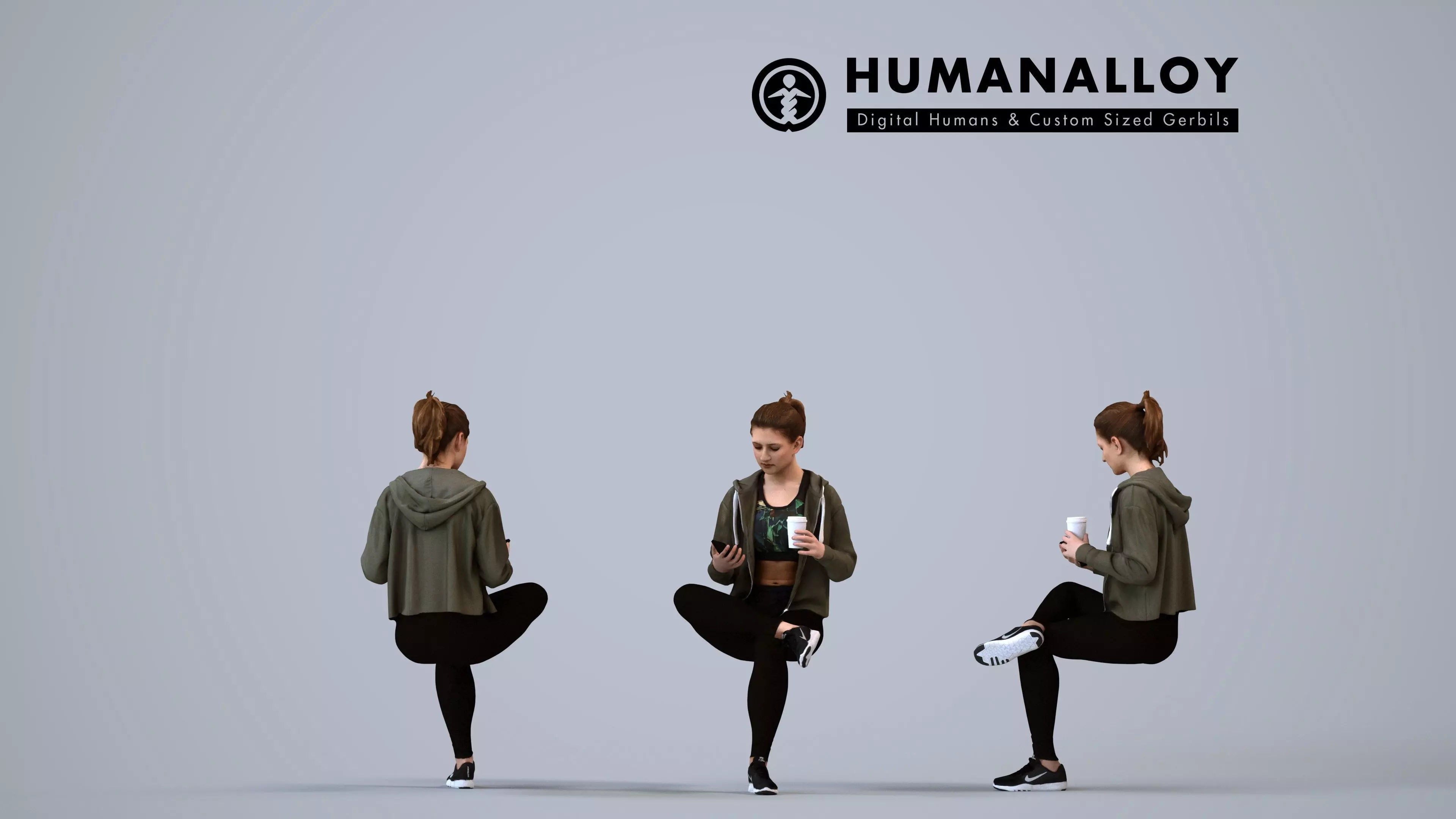 00172Vale006 - Adult Caucasian woman relaxing in sportswear 3D model