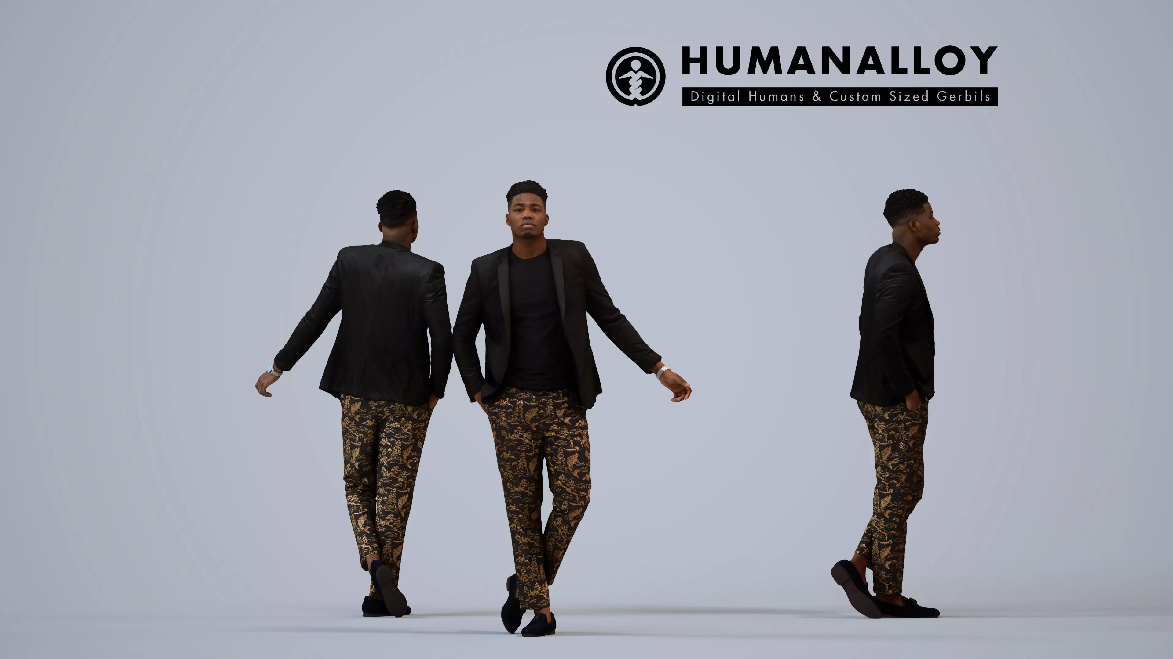 00173Raymond003 - Adult Black man standing in formal summer 3D model
