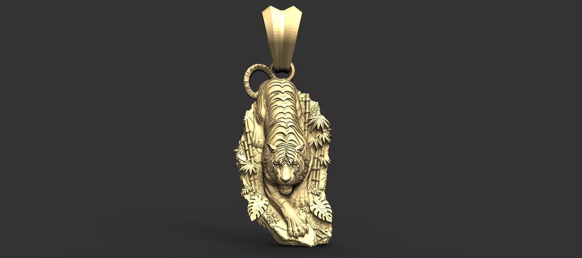 Tiger pendant STL file 3D print model