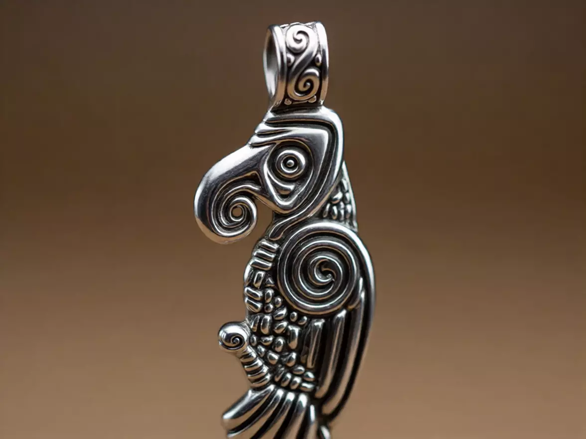 Nordic Raven Pendant Viking Style Totem Bird 3D print model