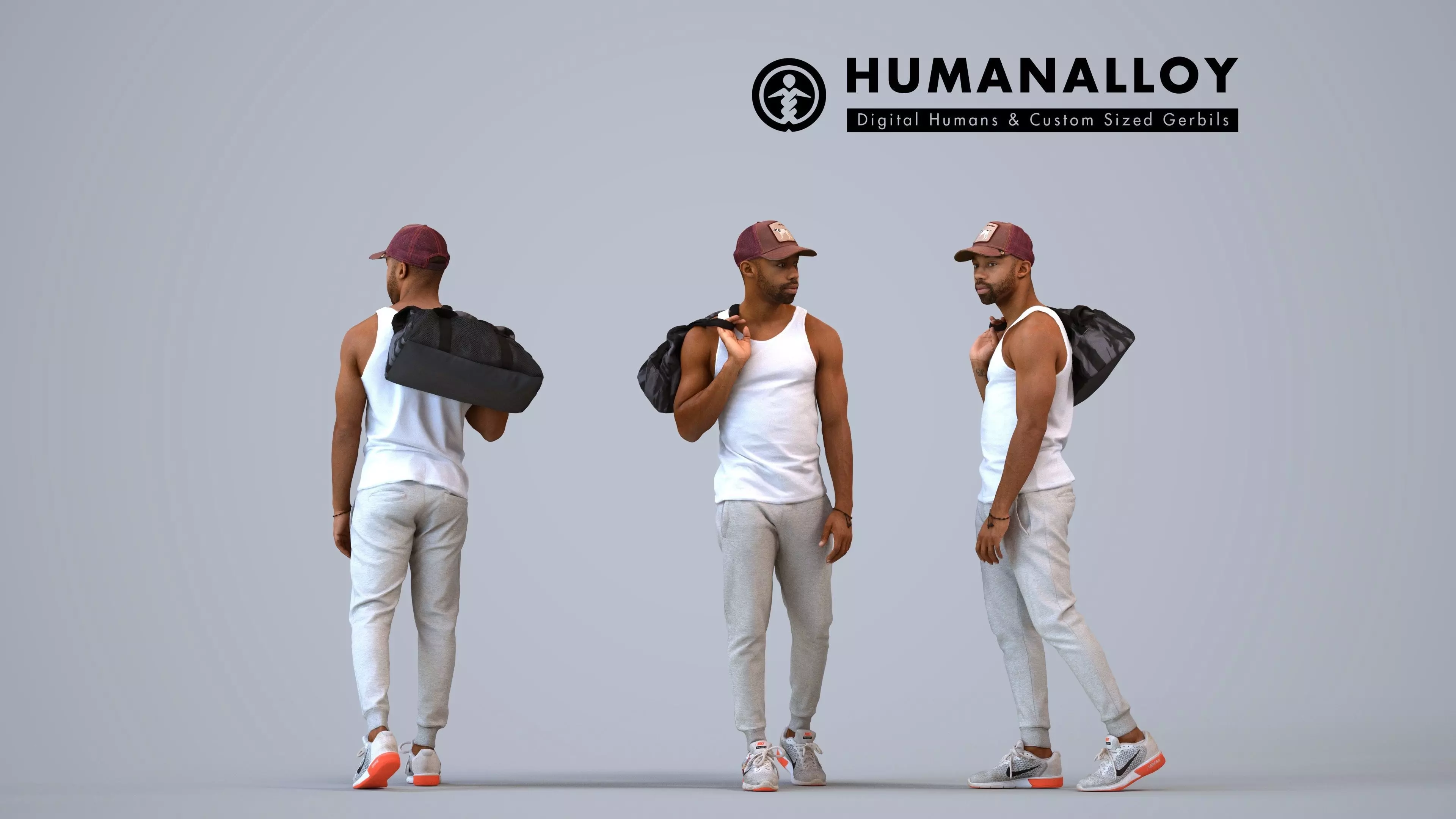 00182Terrell003 - Adult Black male walking through public space 3D model