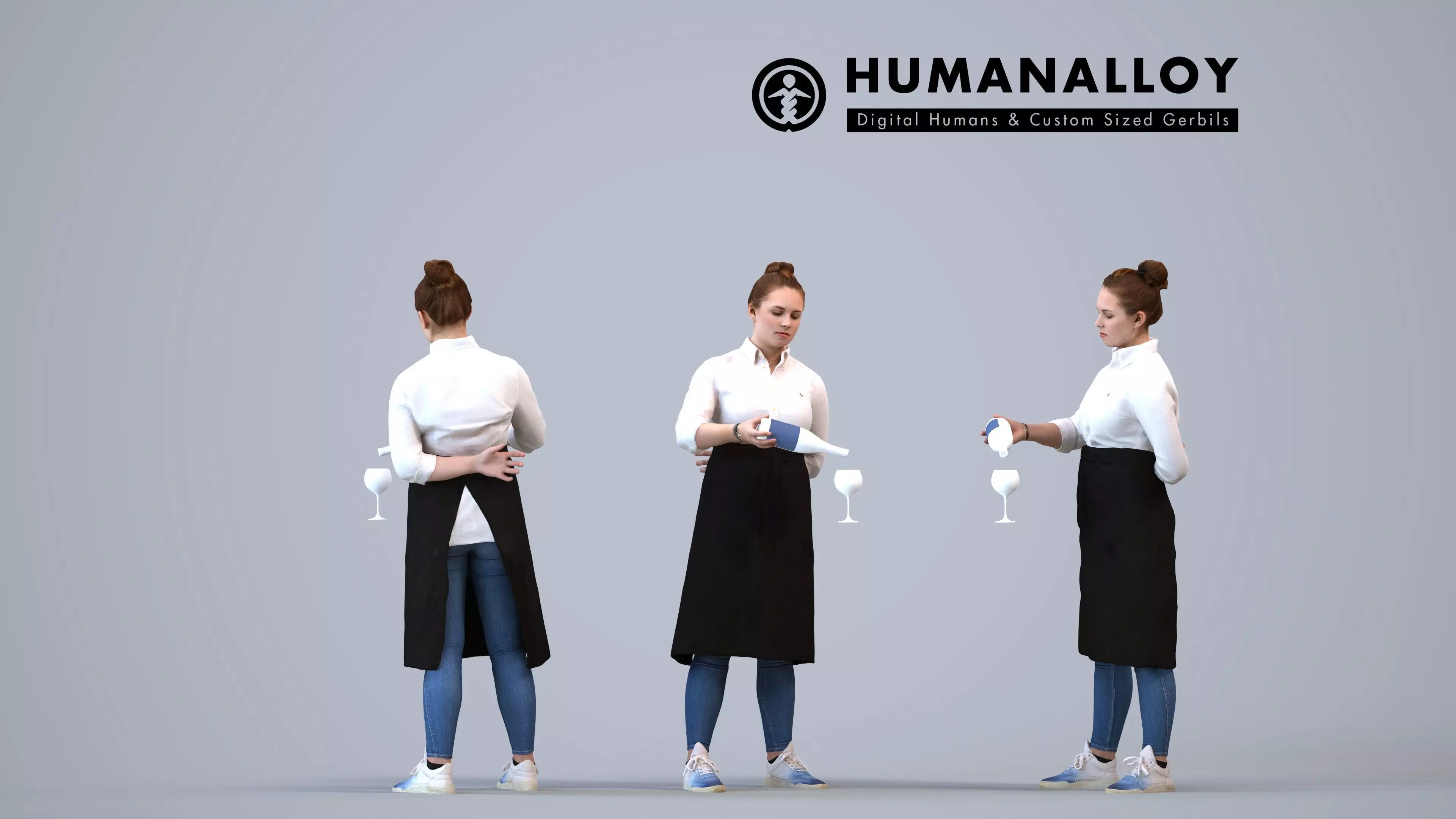 00201Louise007 - Adult Caucasian woman waiting in casual 3D model