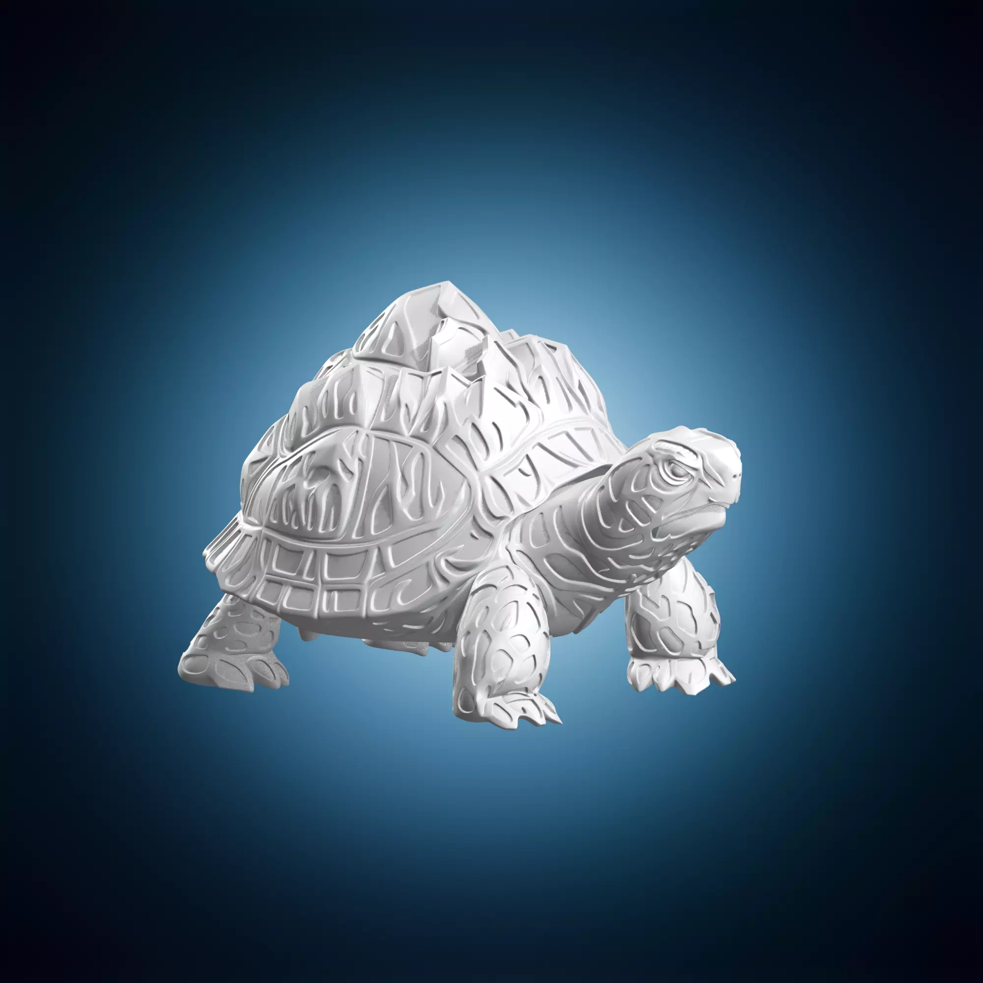 Geometric Turtle Animal Sculpture 3D Model 3D print model