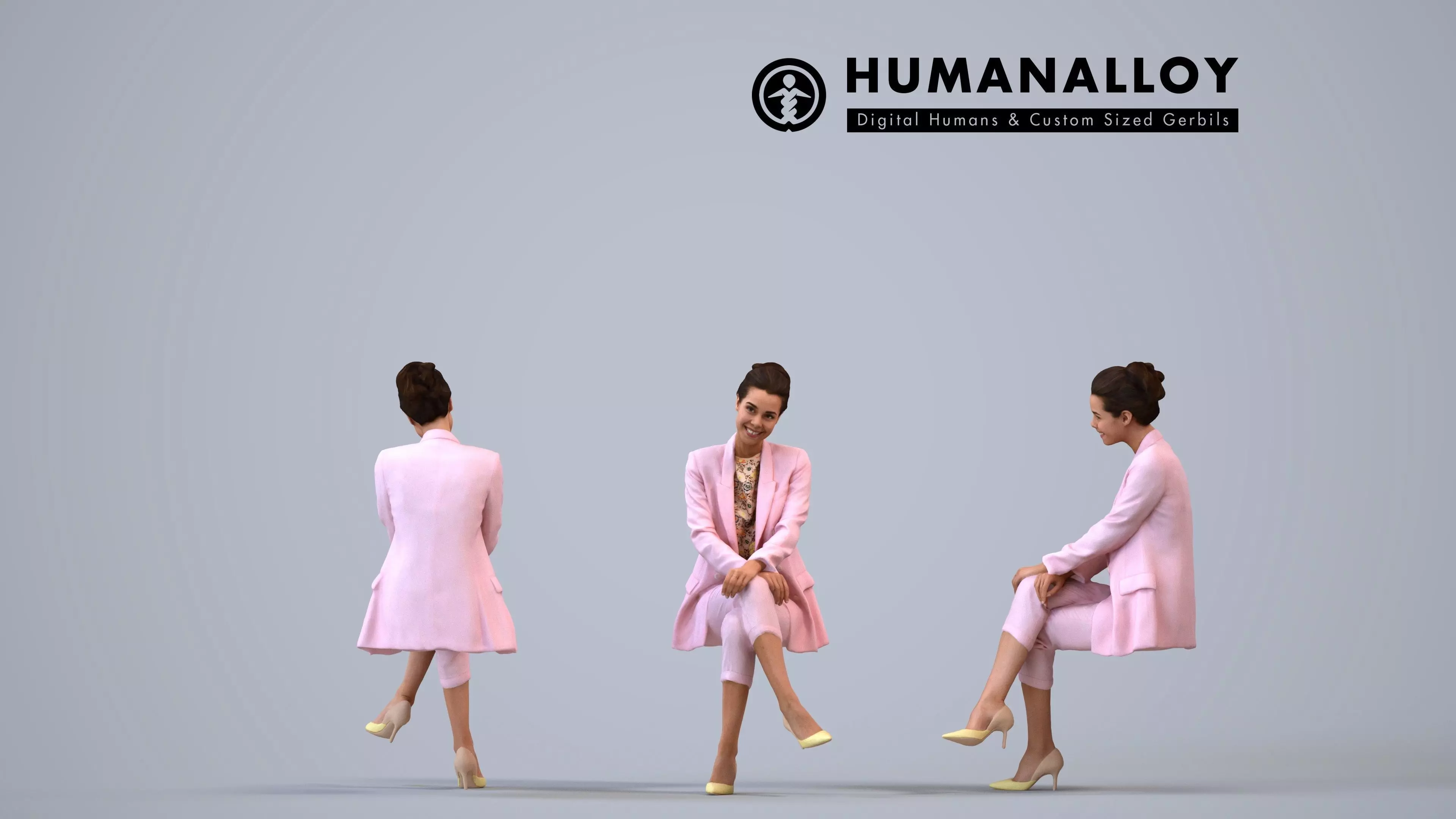 00277Denise007 - Adult Caucasian woman relaxing in office 3D model