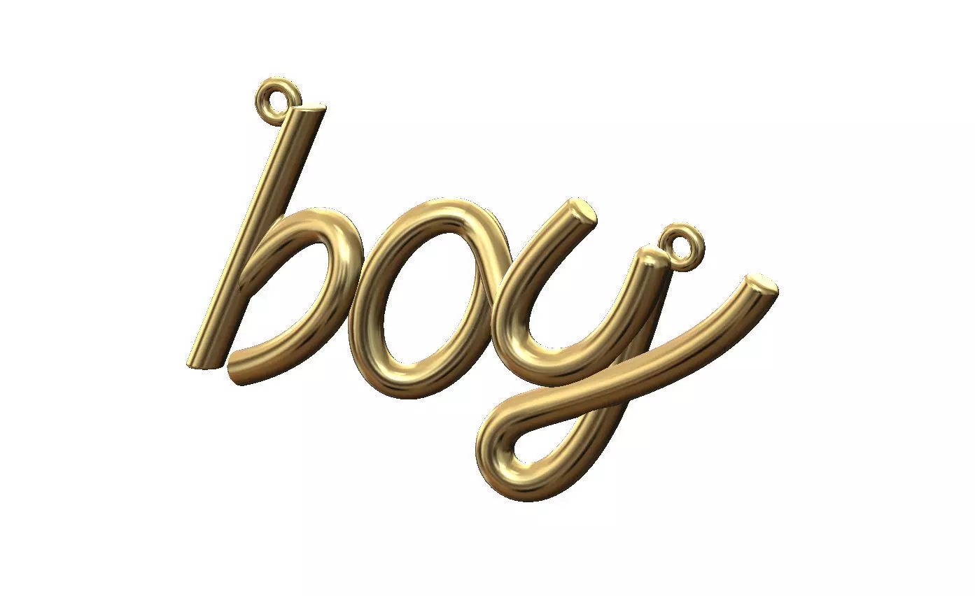 Boy name 3d letters wire pendant and charm 3D print model