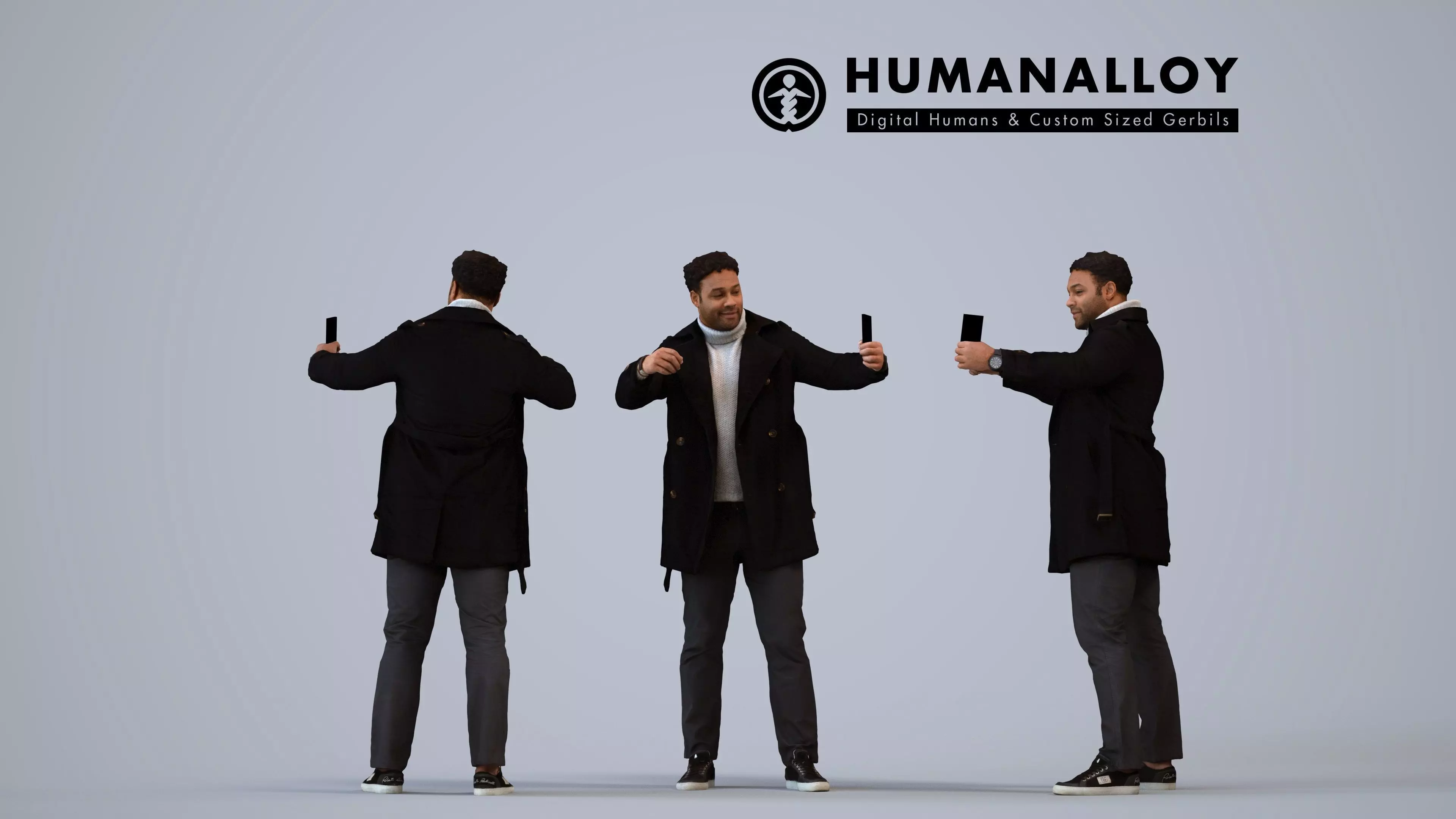 00297Allen008 - Adult Black man taking photo in public wearing 3D model