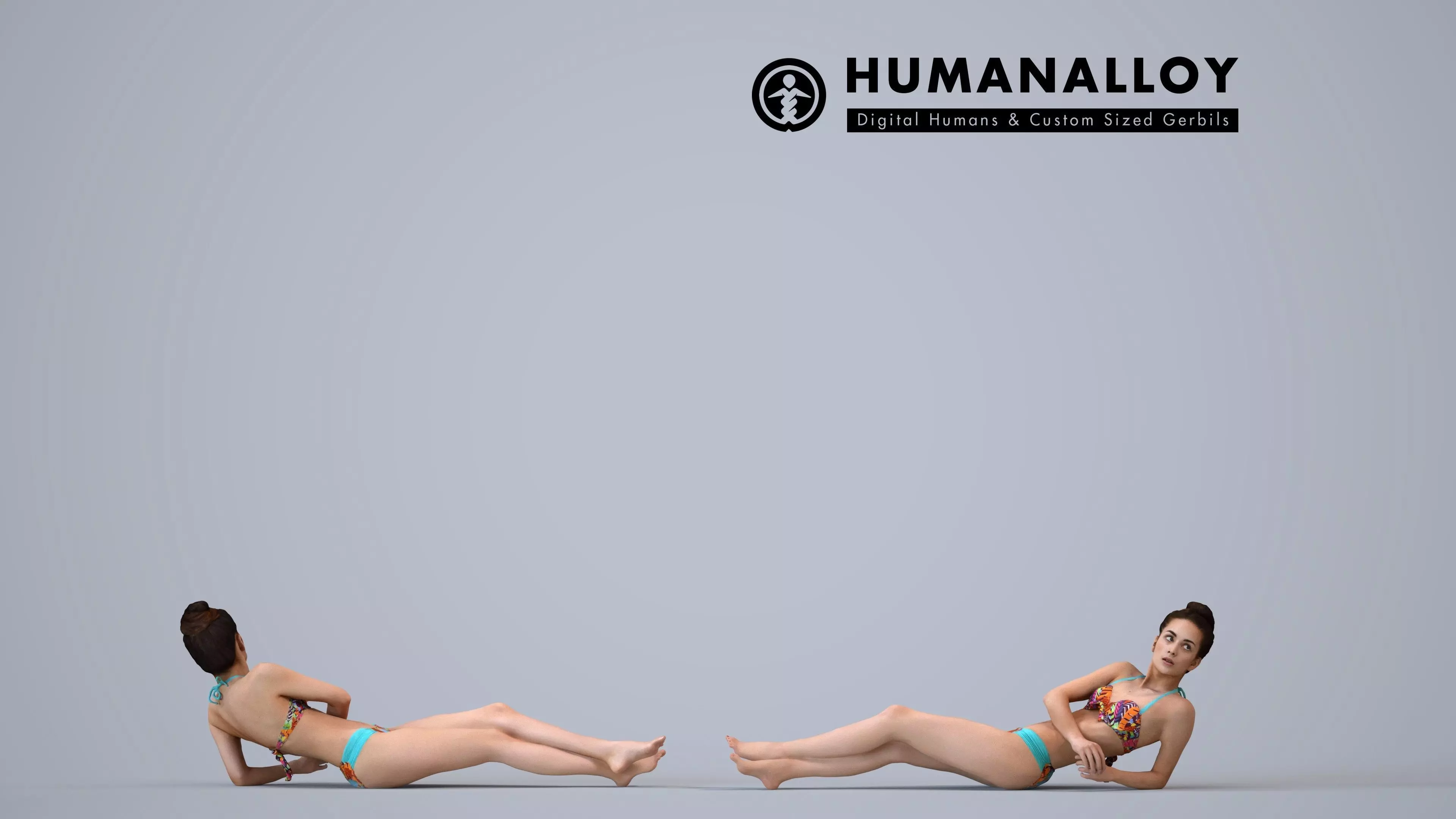 00304Hideki010 - Adult Caucasian woman relaxing poolside in 3D model