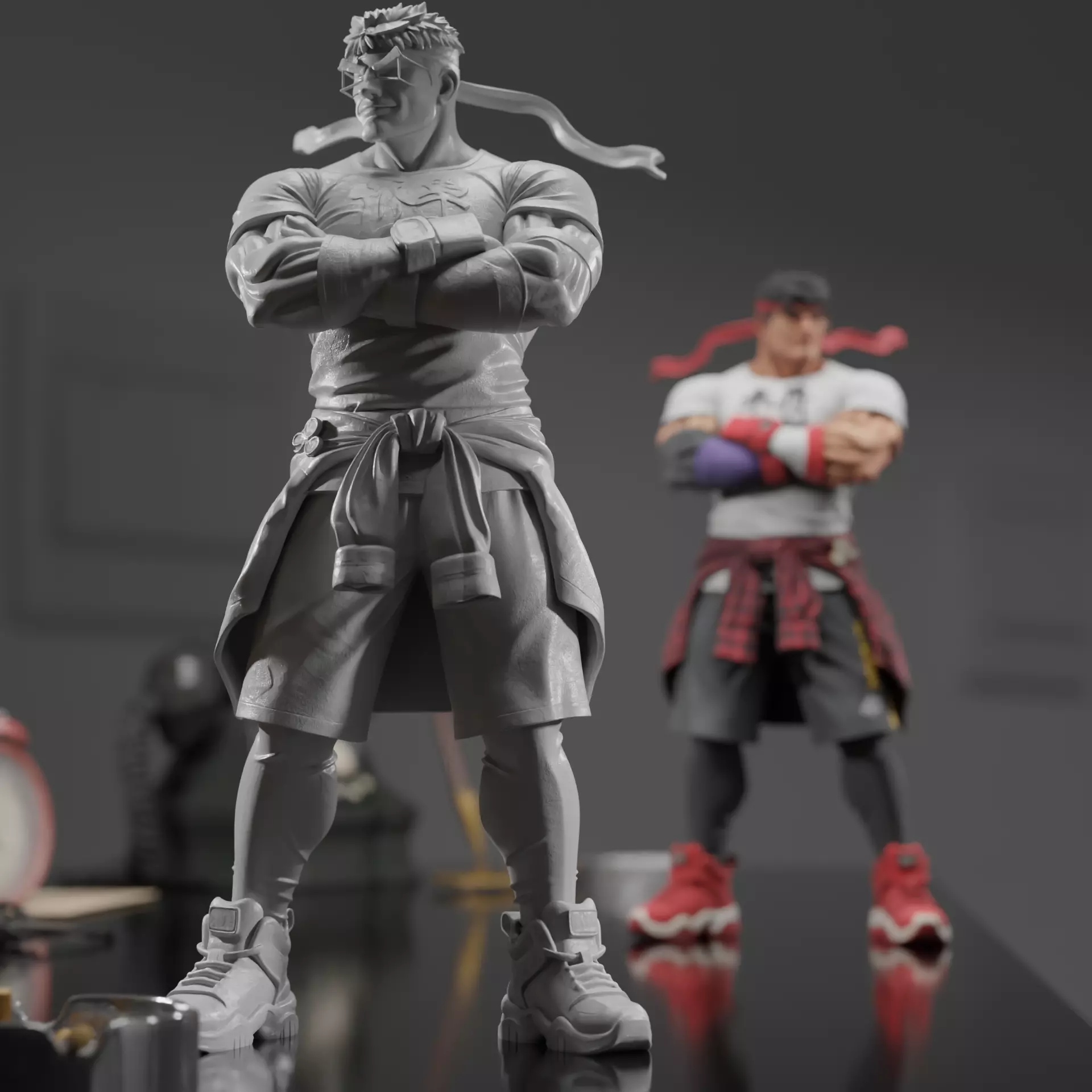Martial Arts Street Champion Fighter Statue Urban Combat Warrior 3D print model