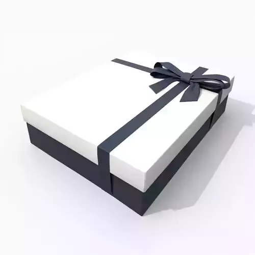 Gift Box - Wide Rectangular with Tied Ribbon Bow