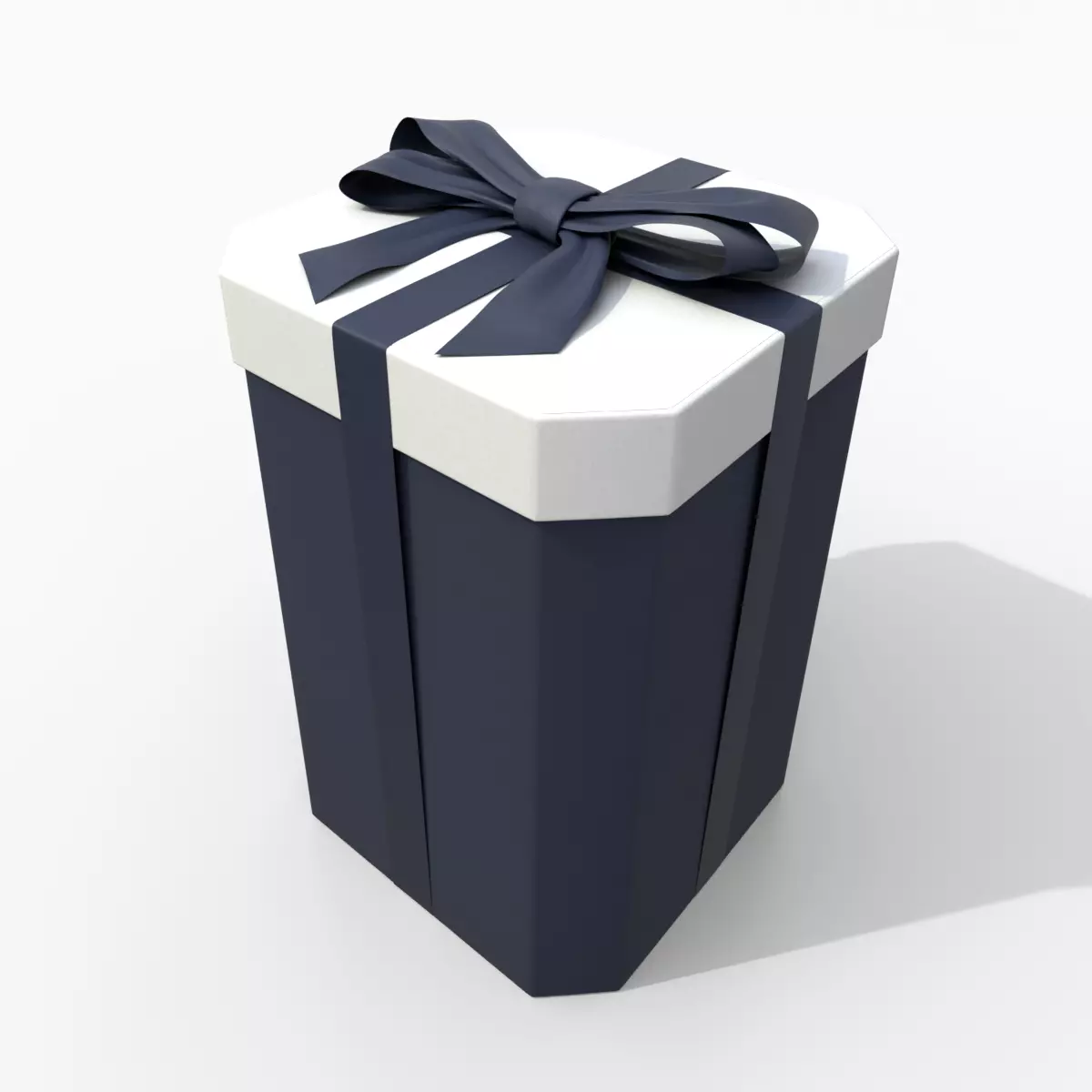 Gift Box - Tall Beveled Edge with Tied Ribbon Bow Low-poly 3D model