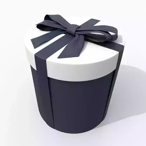 Gift Box - Round with Tied Ribbon Bow